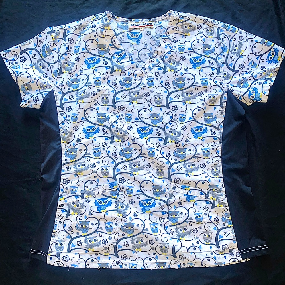 Blue Owl Scrub Top